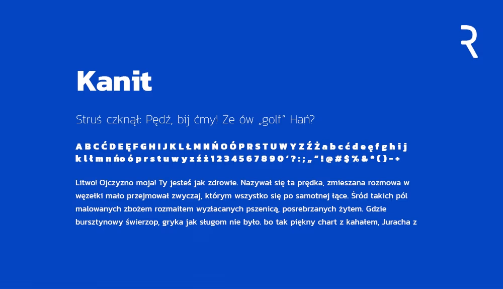 Darmowy font Kanit