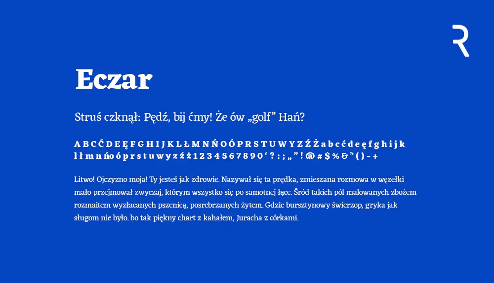 Darmowy font Eczar
