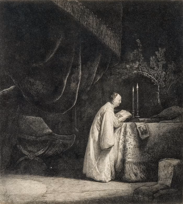 Starzec piszący (1781, akwaforta) Jan Piotr Norblin