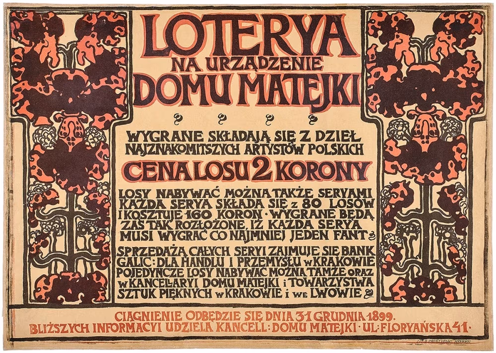 Loterya na urządzenie Domu Matejki (1899, plakat) Józef Mehoffer