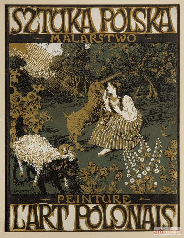 Projekt okładki do Sztuki Polskiej (1903, litografia barwna) Józef Mehoffer