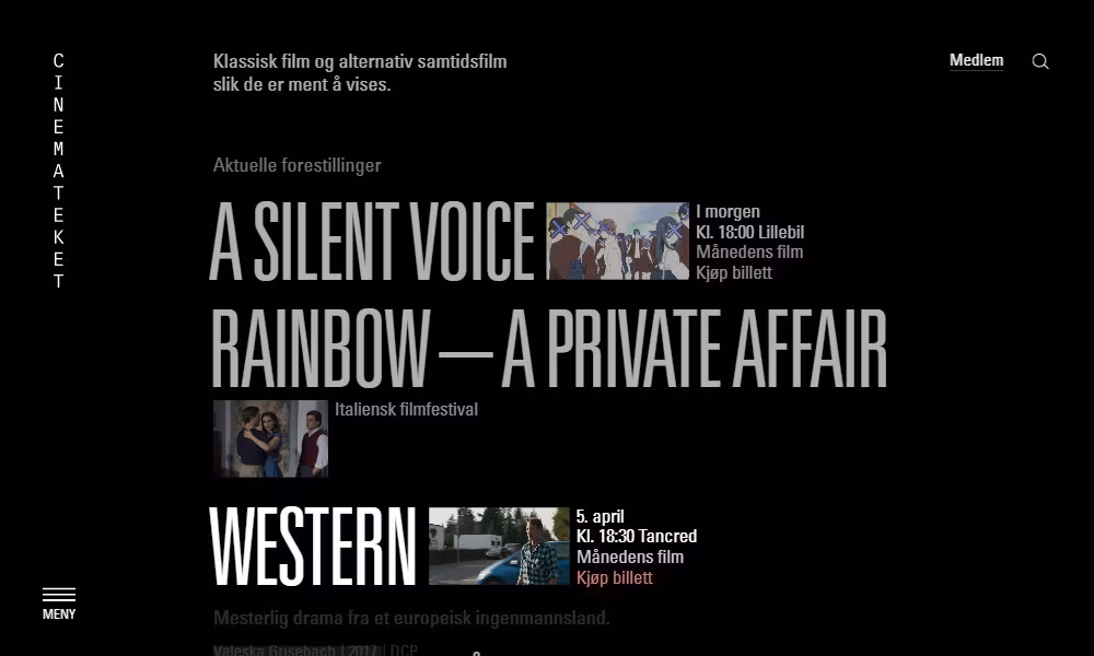 Inspirujące strony internetowe - Cinematect