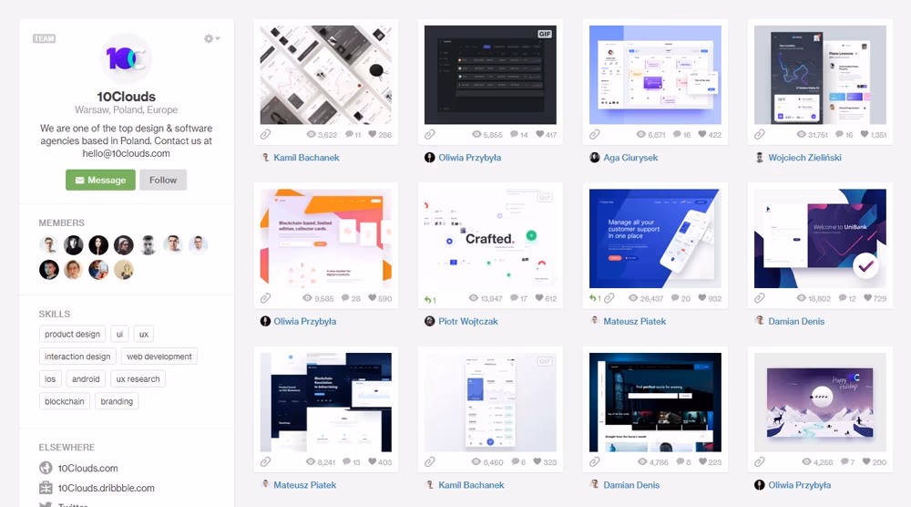 Prodil 10 clouds na Dribbble