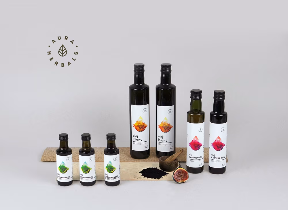 Identyfikacja wizualna Aura Herbals od less. studio