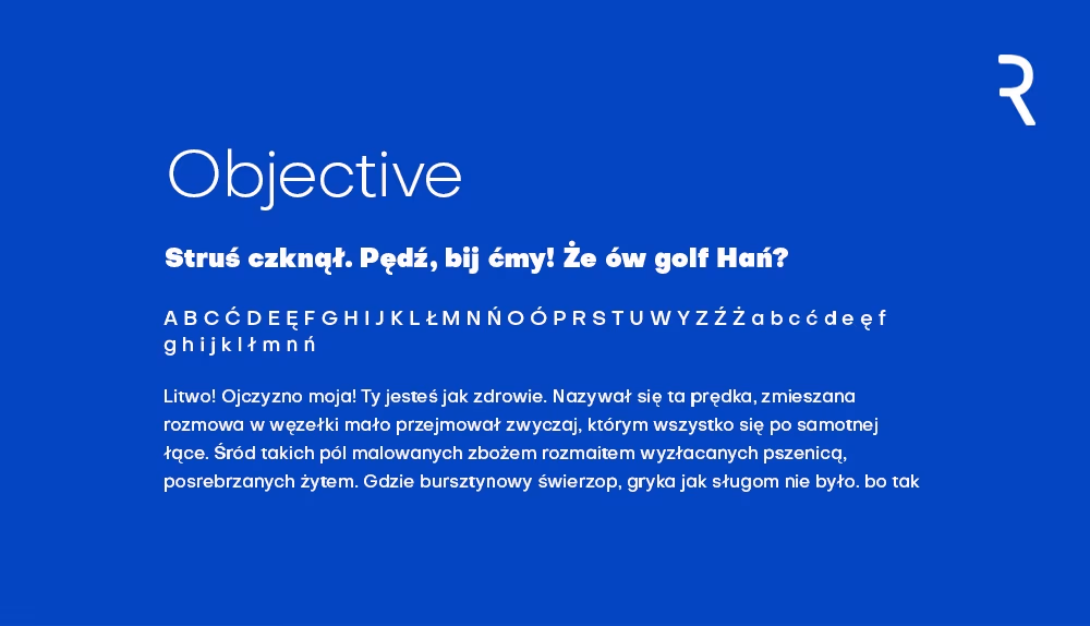 Objective darmowy font