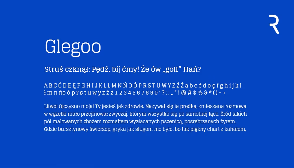 Glegoo darmowy font