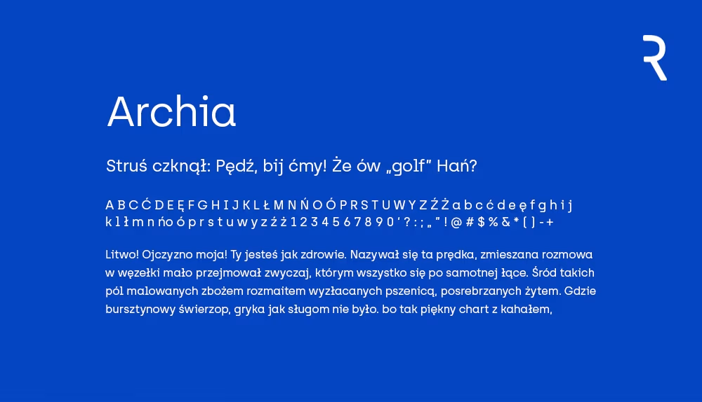 Archia darmowy font geometryczny