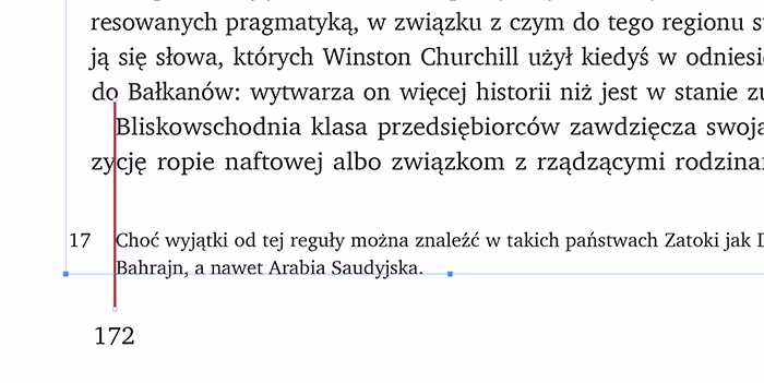 Wcięcie w przypisach i w tekście głównym ma być tej samej wielkości i wynosić min. ret stopnia pisma tekstu głównego