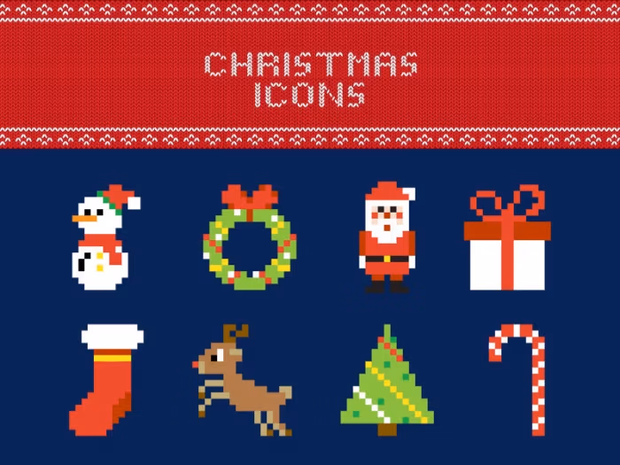 free-pixel-christmas-vector-icons