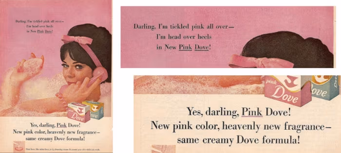 Pink Dove, reklama z około 1960 roku, CapricornOneVintage