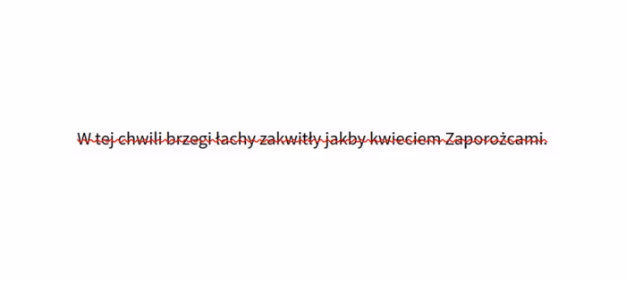 Skreślenie tekstu w innym kolorze niż sam tekst na przeglądarce Firefox