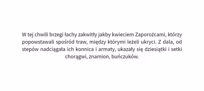 Tekst z wyśrodkowaną ostatnią linią