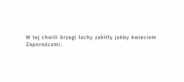 Tekst napisany z użyciem zwiększonych odstępów pomiędzy literami i wyrazami