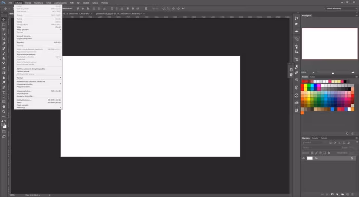 Interfejs Photoshopa powiększony dwukrotnie