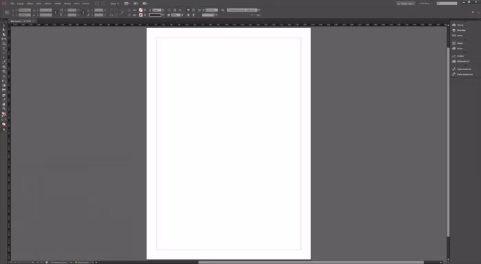 Interfejs Adobe Indesign na monitorze 4k