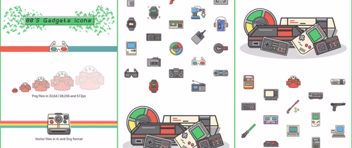 80s-gadgets-40-free-icons
