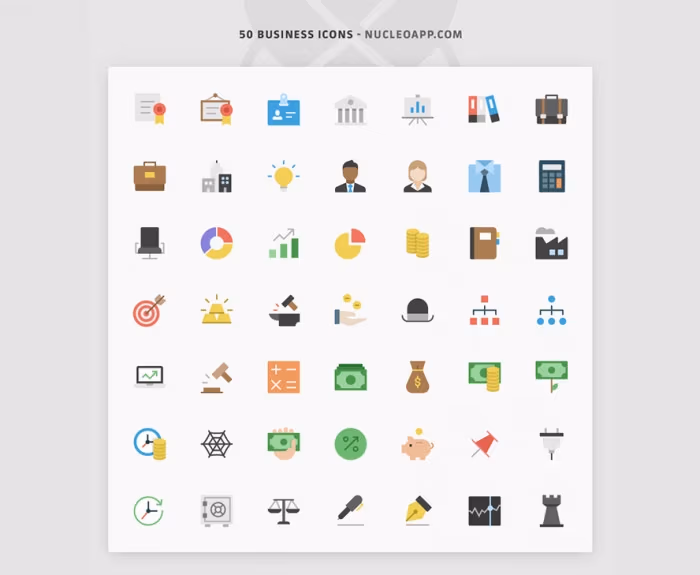 free-nucleo-flat-business-icon-set