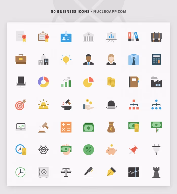 free-nucleo-flat-business-icon-set
