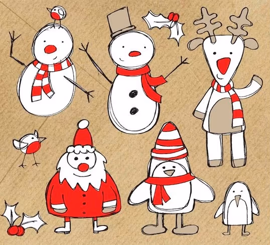 Free-Christmas-Themed-Sketchy-Vector-Graphics-Pack