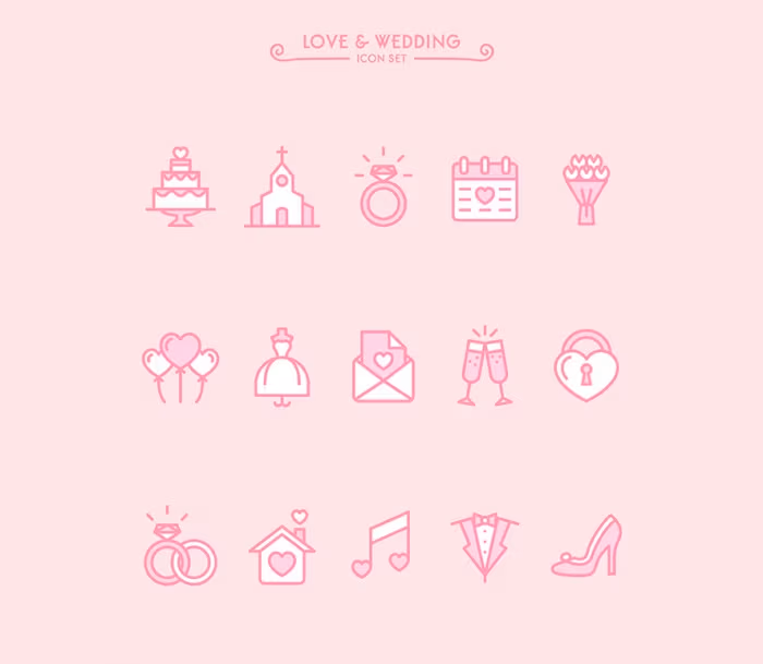 Love-&-Wedding-icon-set