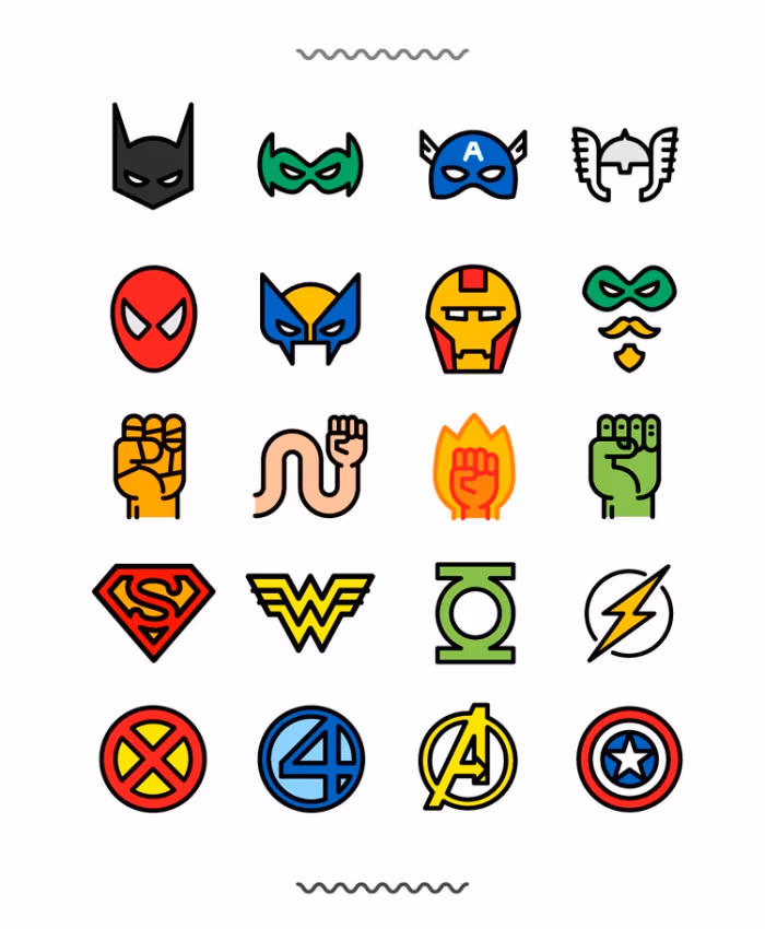 The-Flat-Superheroes-&-Villains-Icon-Set