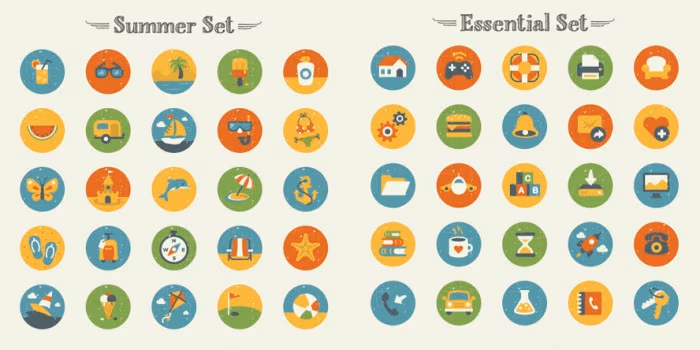 Summer-And-Essentials-Icon-Set