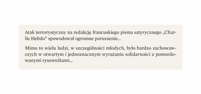 Rys. 2 Światło między akapitami o wielkości jednego wiersza