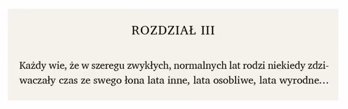 Rys. 11 Oznaczenie numeracji rozdziału za pomocą rzymskiej cyfry wersalikowej