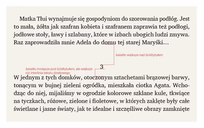 Rys. 18 Hierarchia świateł przy śródtytule