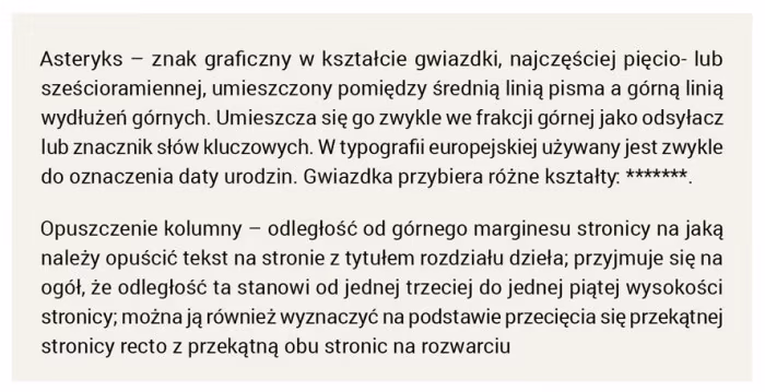 Rys. 29 Wyliczenia ze światłem między akapitami