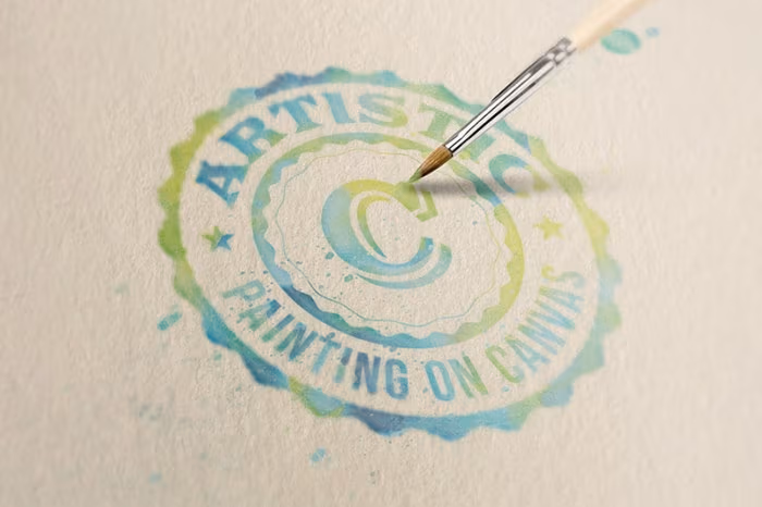 Free-Logo-Text-Mock-up-–-Watercolor-Painting