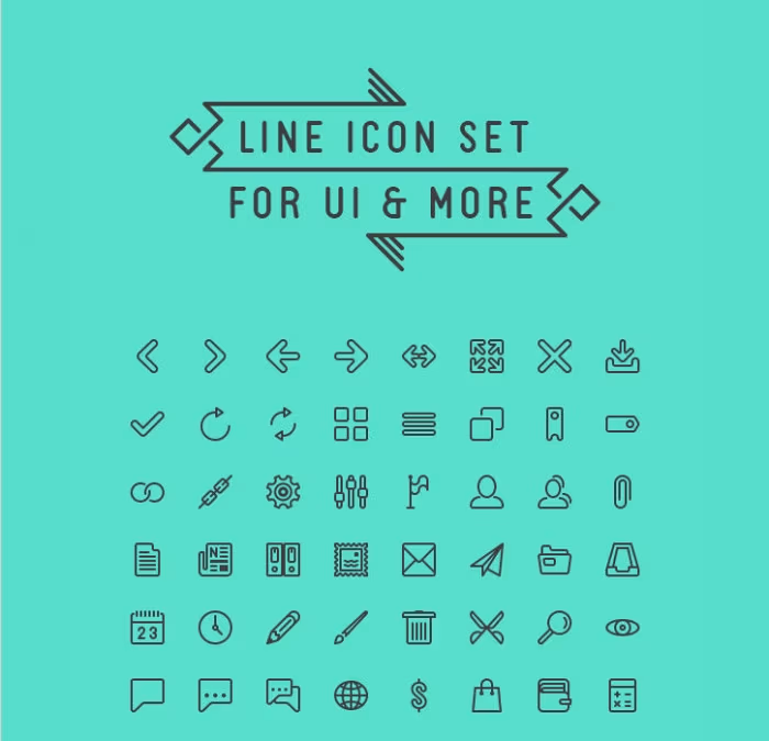 Line icon set for UI & more  Infinitely scalable