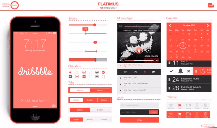 The-Flatimus-iOS-UI-Kit-(PSD)