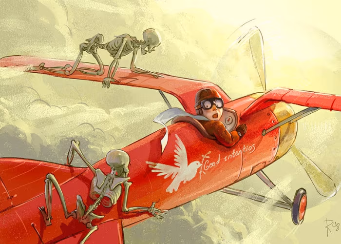 Flyer_and_skeletons_by_Waldemar_Kazak