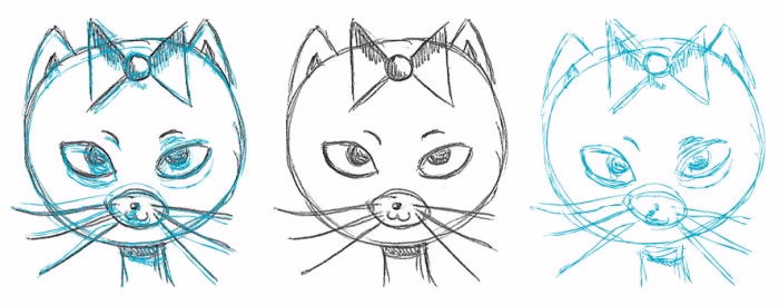 Porównanie rysunku z kartki z wynikiem pracy Wacom Inkling