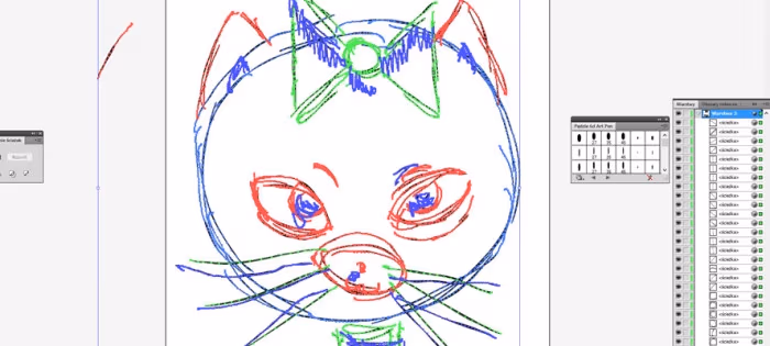 Warstwy i ścieżki z wektora stworzonego przy pomocy Wacom Inkling
