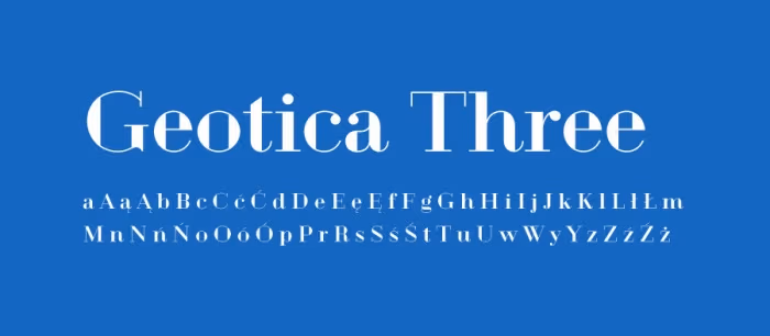11 Geotica Three Darmowe fonty z polskimi znakami