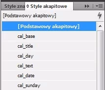 09 Projektujemy kalendarz z imieninami Indesign Kalendarium