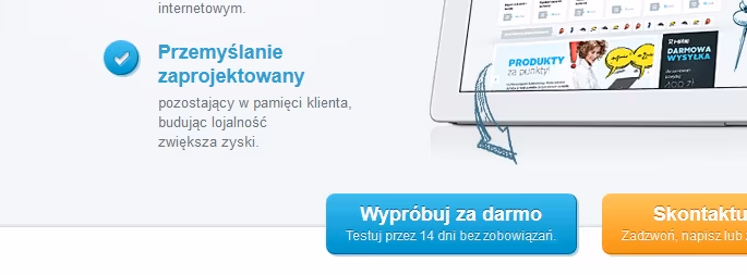 Niebieskie elementy na szarym tle przykłuwają uwagę - i-sklep.pl
