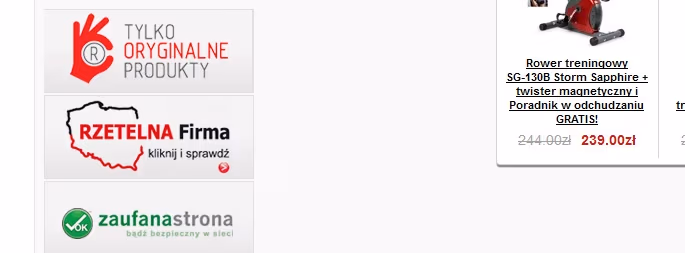 Wzbudzanie zaufania użytkownika - certyfikaty na sklep-presto.pl