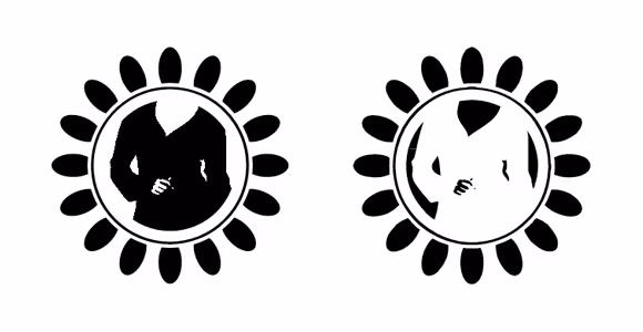 Wariacje logo. Werjsa podstawowa i negatyw