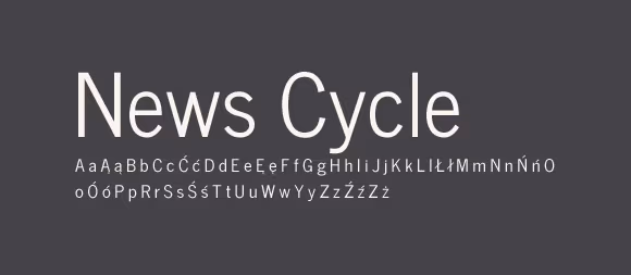 03 Darmowe fonty z polskimi znakami News Cycle