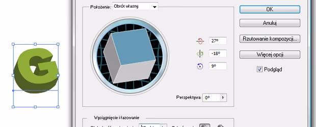02 Wyciaganie i fazowanie tekstu illustrator 3d