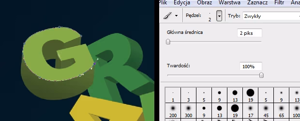 04 Efekt blysku na tekscie Photoshop